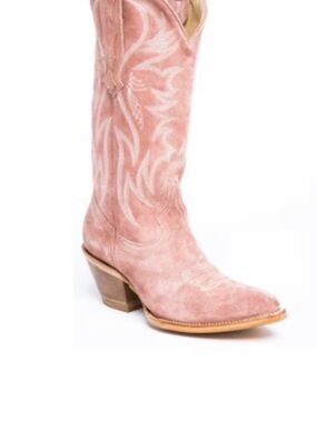 Idyllwind Pink Suede Western Knee Boot with Embroidered Stitching